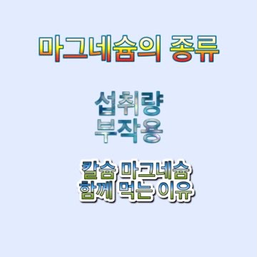 마그네슘_종류_섭취량_부작용