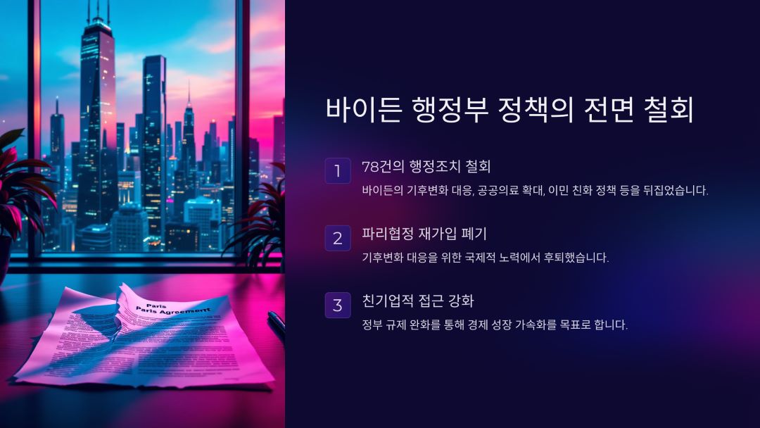 바이든 행정부 정책의 전면 철회