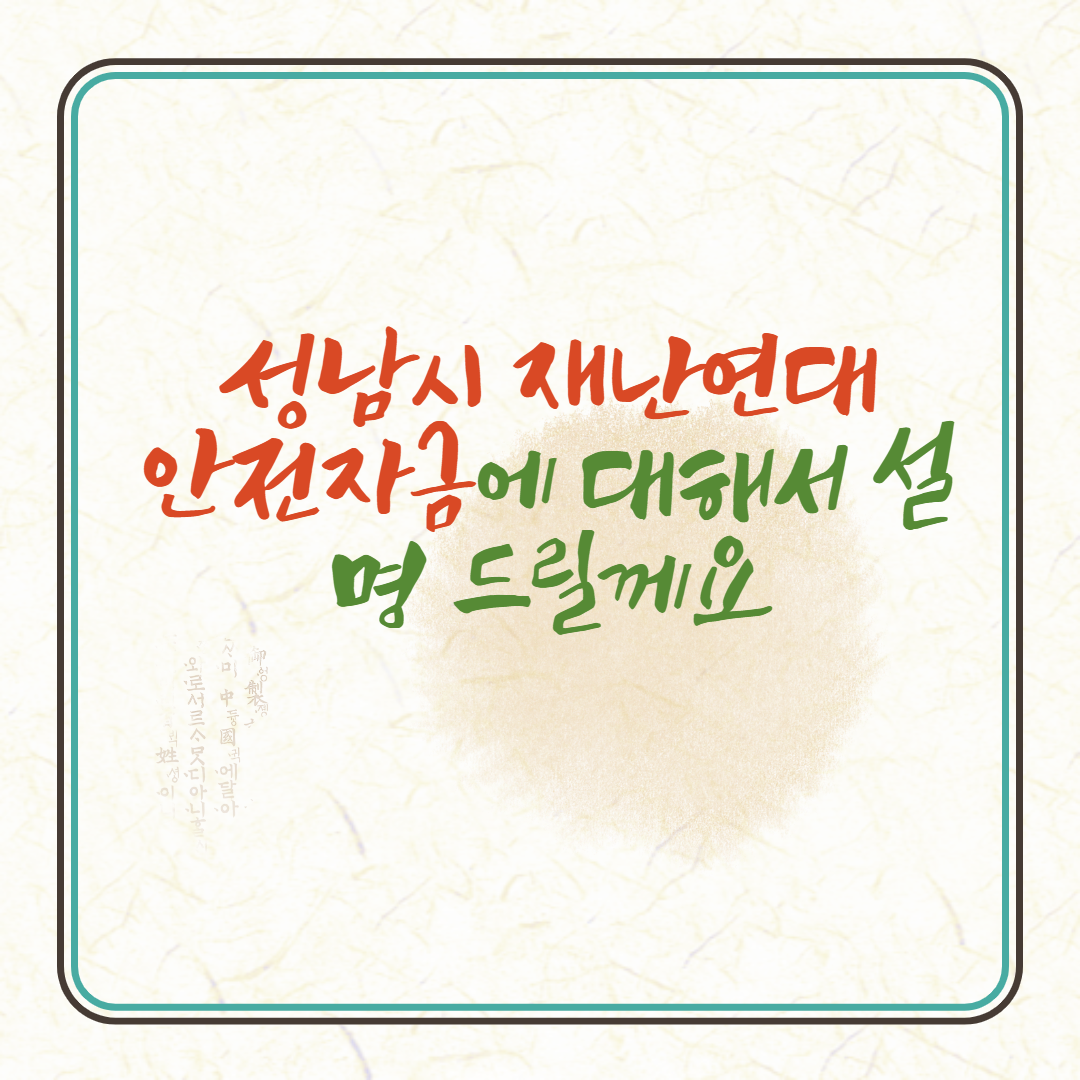  성남시 재난연대안전자금