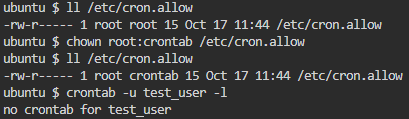 chown root:crontab /etc/cron.allow