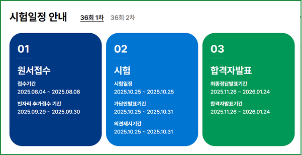 공인중개사 시험 일정 안내