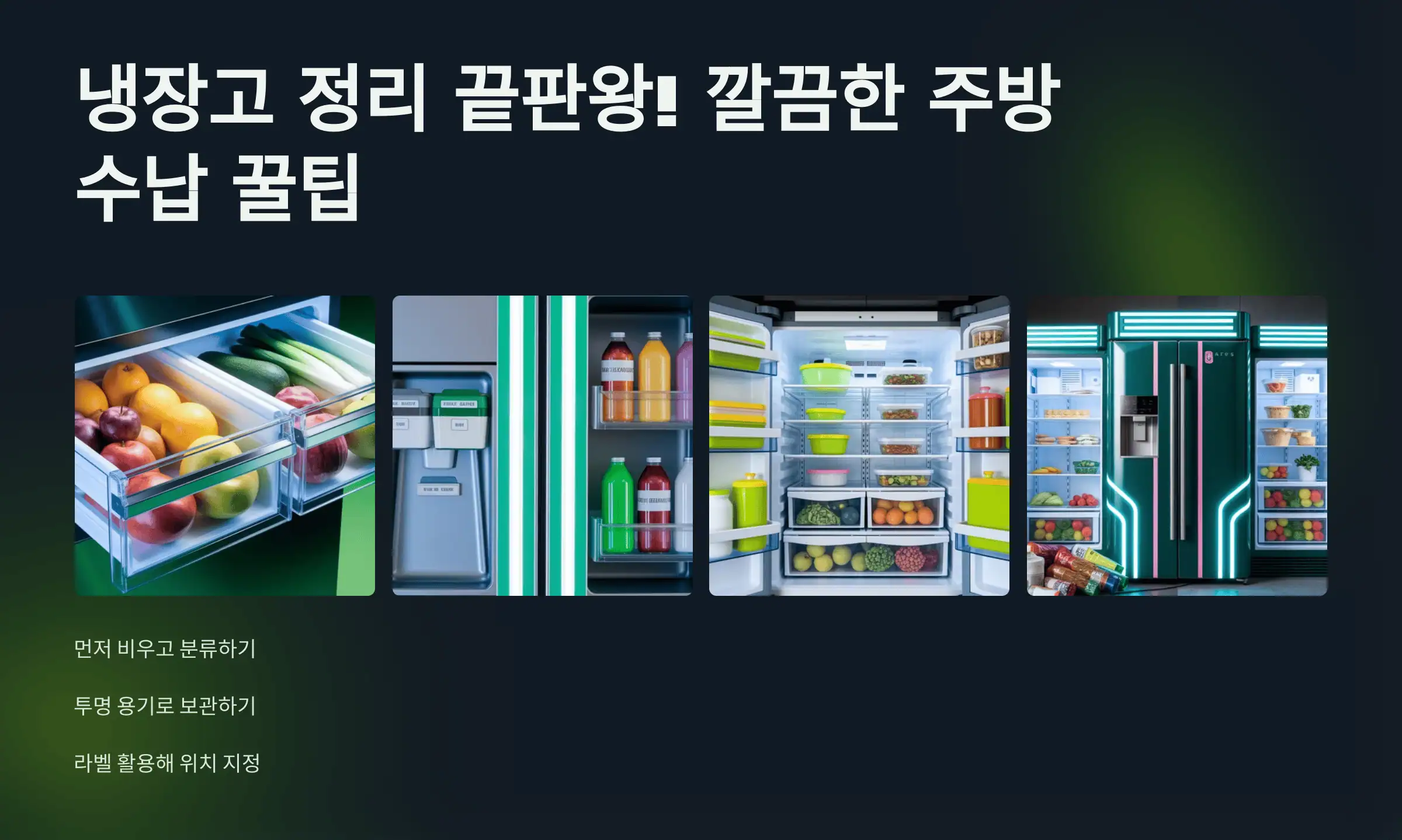 냉장고 정리 끝판왕! 깔끔한 주방을 위한 수납 꿀팁