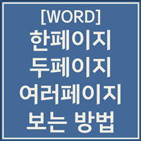 워드 한페이지, 두페이지, 여러페이지