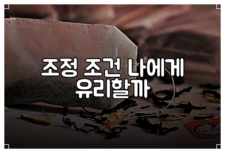 조정 조건 나에게 유리할까