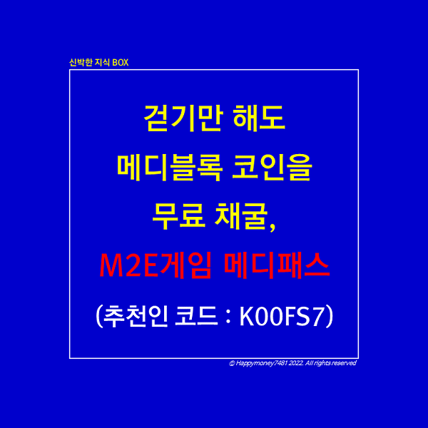 걷기만 해도 메디블록 코인을 무료 채굴, M2E 게임 메디패스