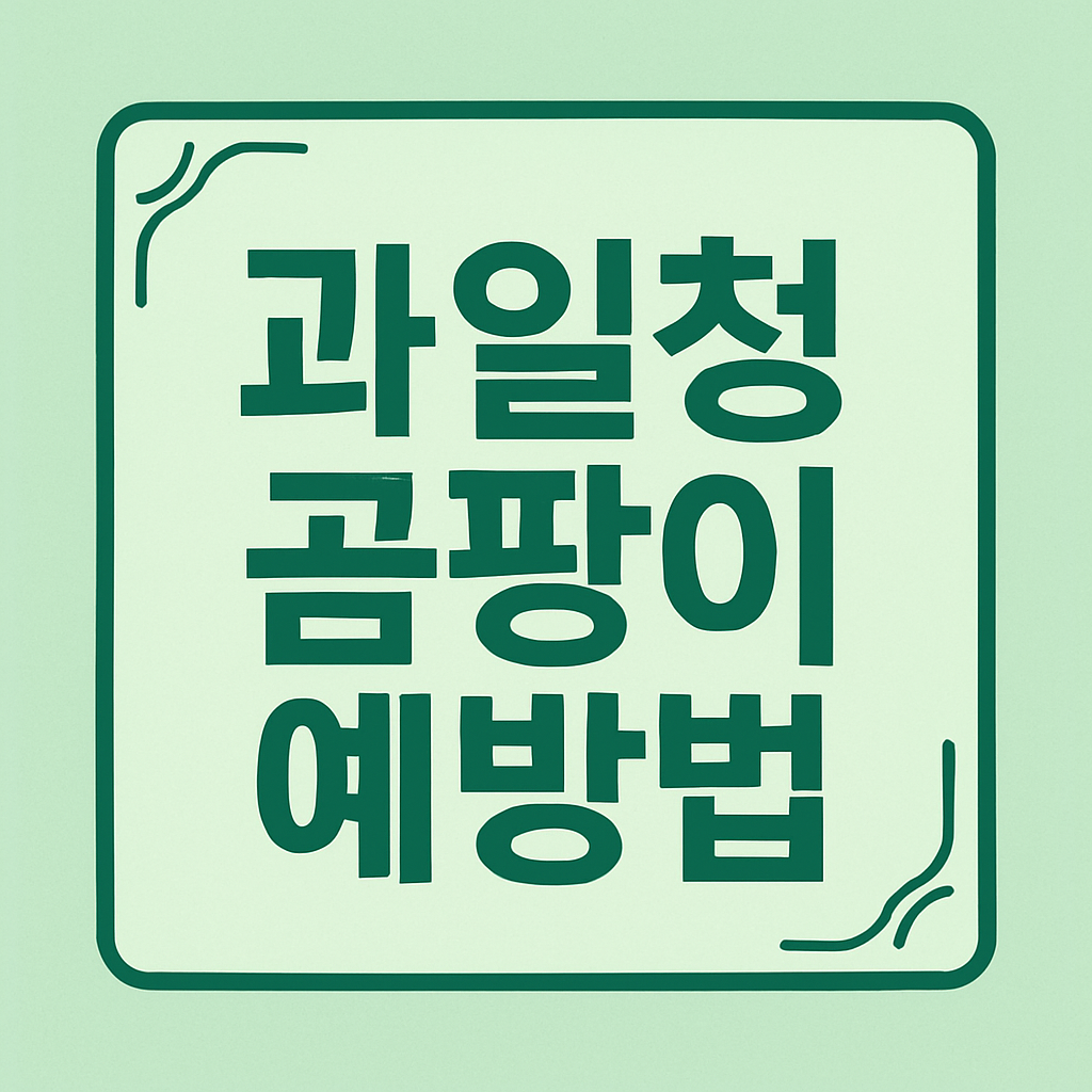 과일청 곰팡이 예방법 관련 이미지