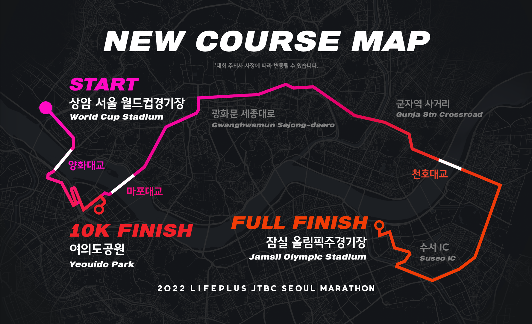 JTBC 서울 마라톤 대회 코스