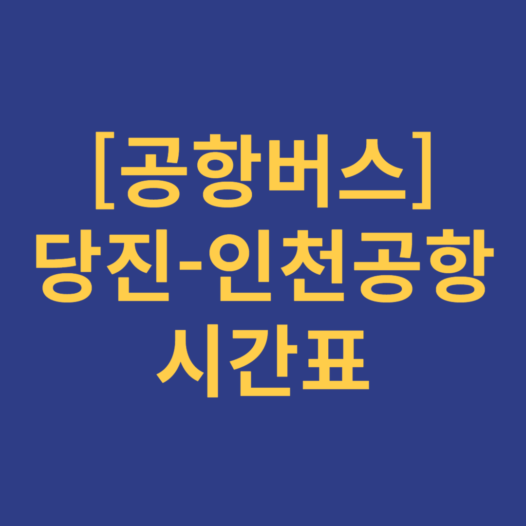 당진-인천공항 리무진버스 시간