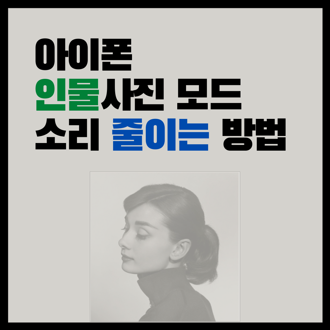  아이폰 인물사진 모드 소리 작게 하는 방법