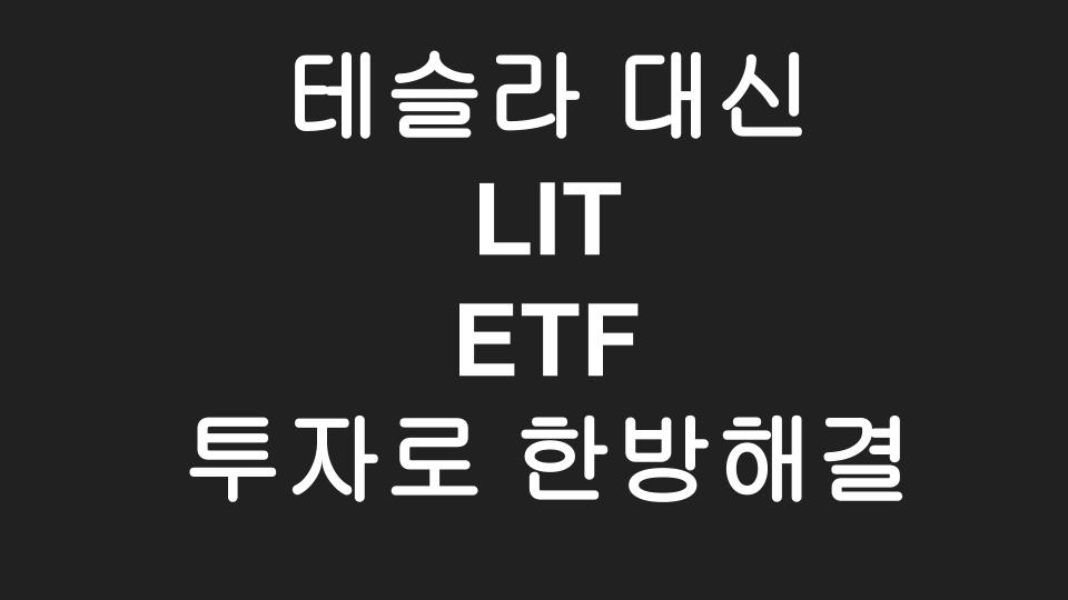  [미국주식] 나는 테슬라 대신 LIT ETF로 투자도 하고 배당도 받는다