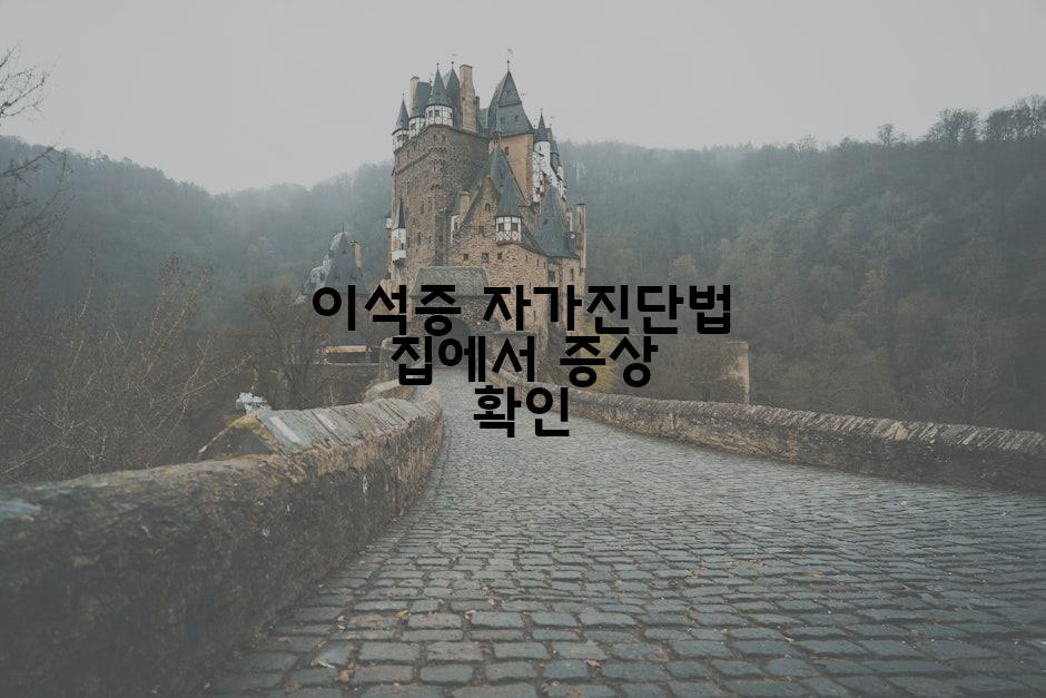 이석증 자가진단법 집에서 증상 확인