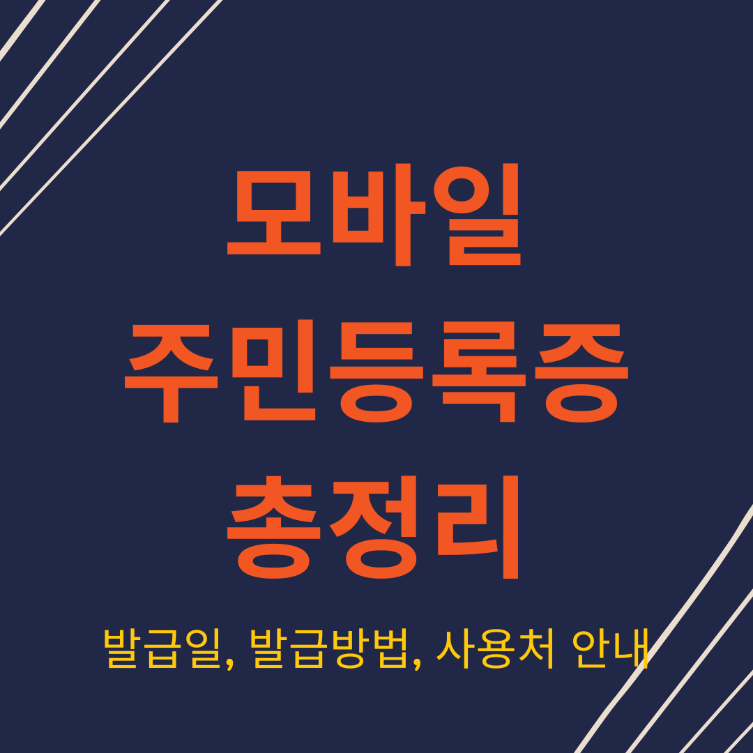 모바일 주민등록증 총정리