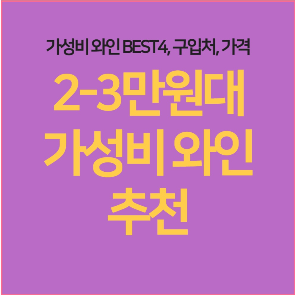 2-3만원대 가성비 와인 추천