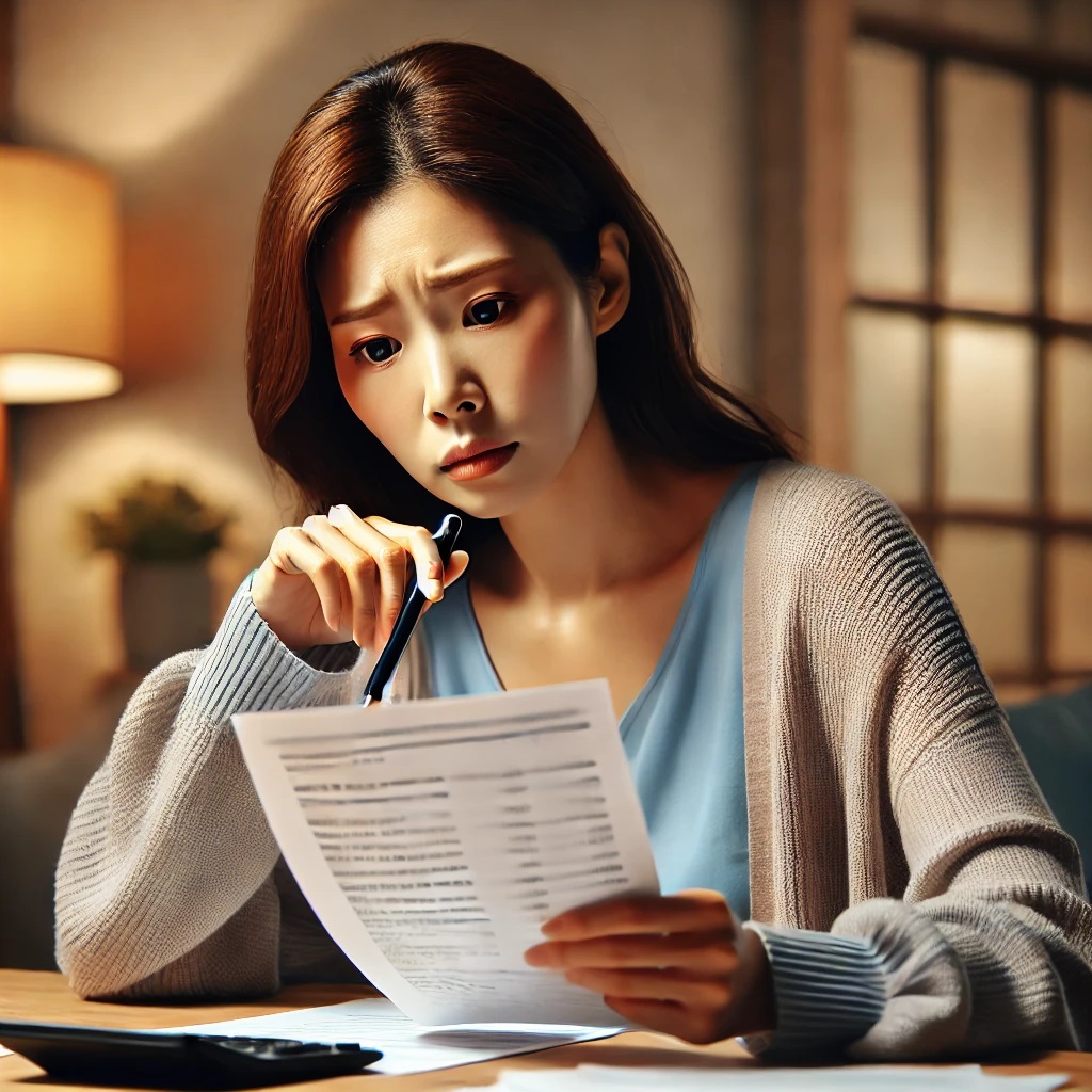 엄마의 걱정스러운 얼굴