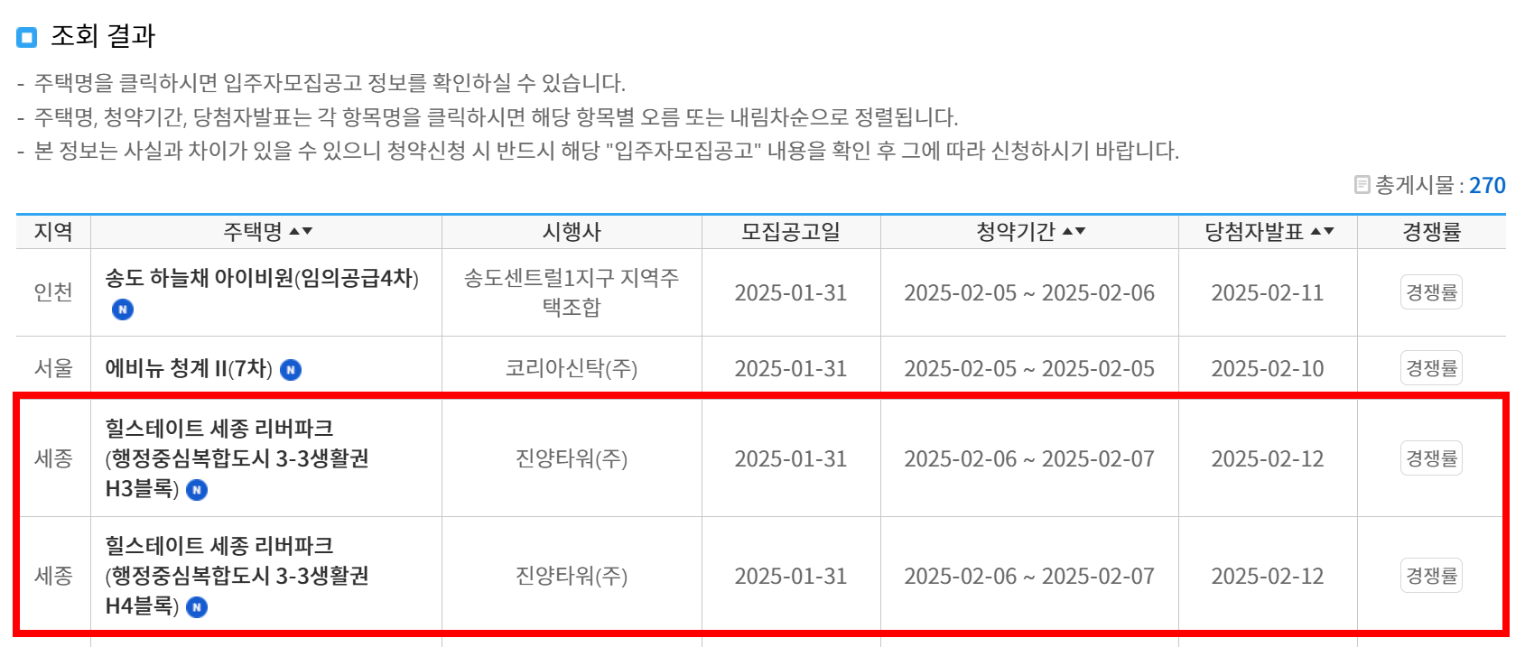 힐스테이트 세종 리버파크 무순위청약 줍줍 일정