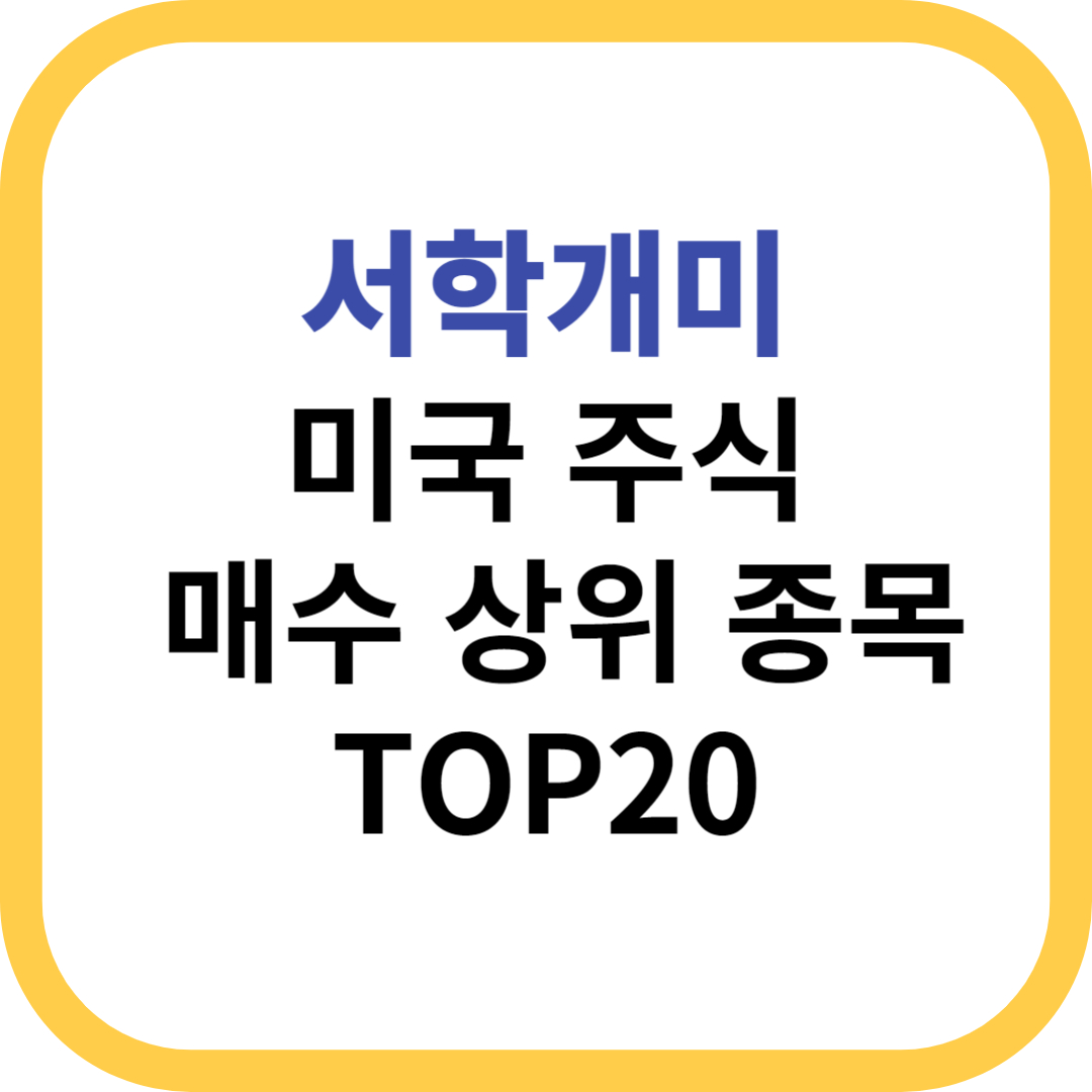 서학개미 미국 주식 매수 상위 종목 TOP20