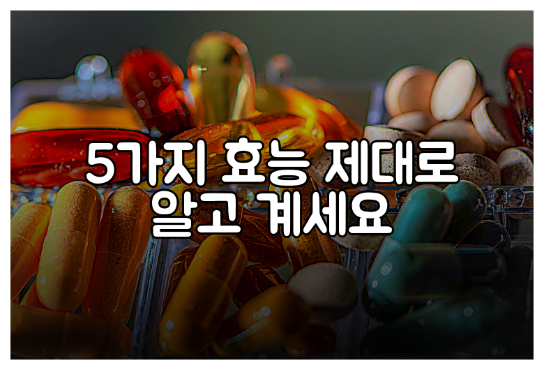 5가지 효능 제대로 알고 계세요
