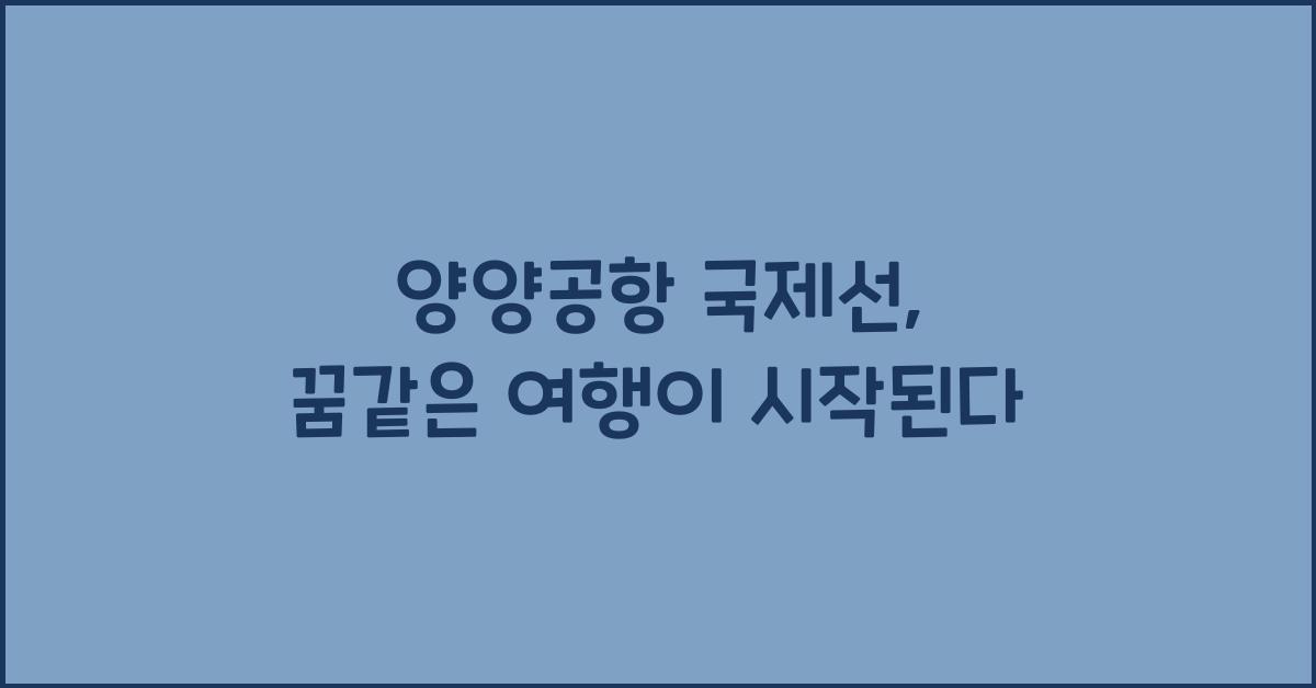 양양공항 국제선