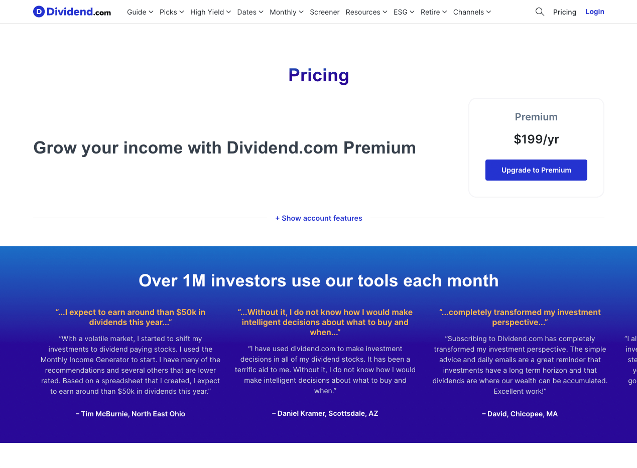Dividend.com Premium