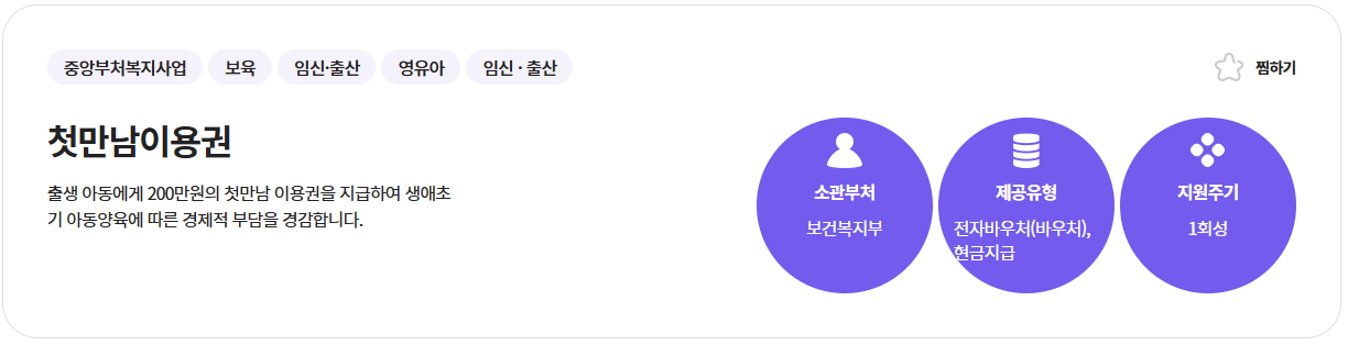  출생 아동에게 "200만원 지원" 첫 만남이용권