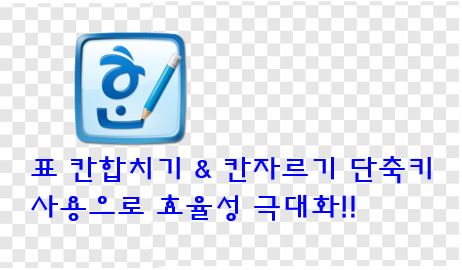  한글 - 표 칸합치기 & 칸자르기 단축키 사용으로 효율성 극대화!!