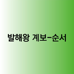 발해왕 계보-순서