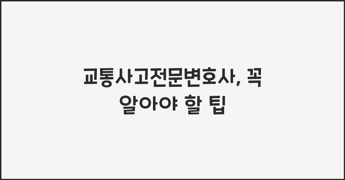 교통사고전문변호사