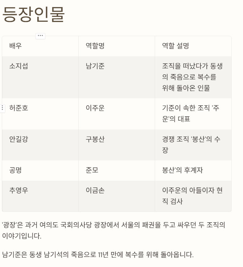 넷플릭스 '광장' 등장인물