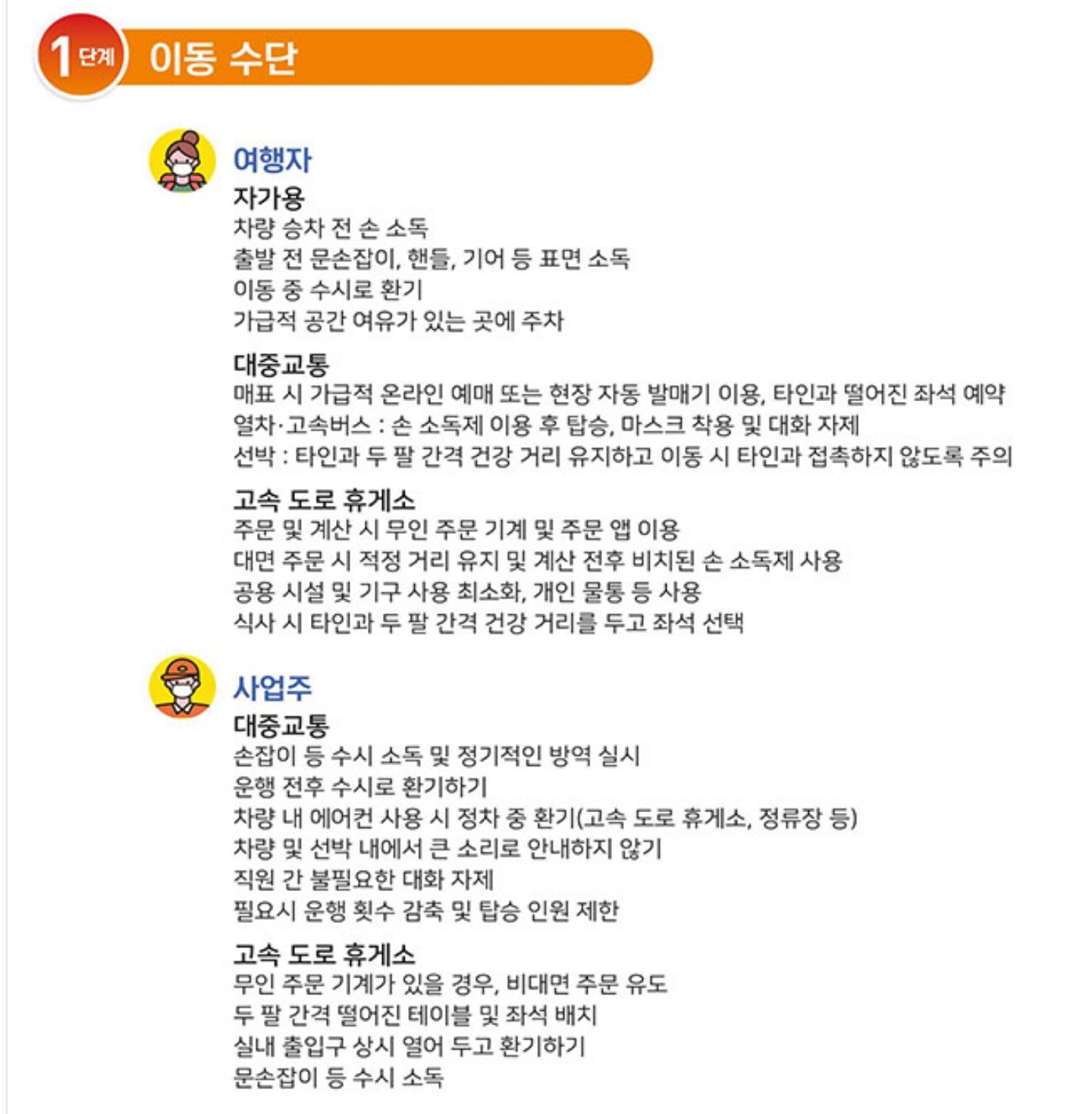  코로나19 여행 경로별 안전여행 가이드