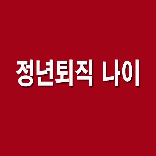  정년퇴직 나이