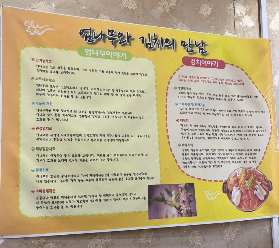 엄나무와 김치 효능 설명