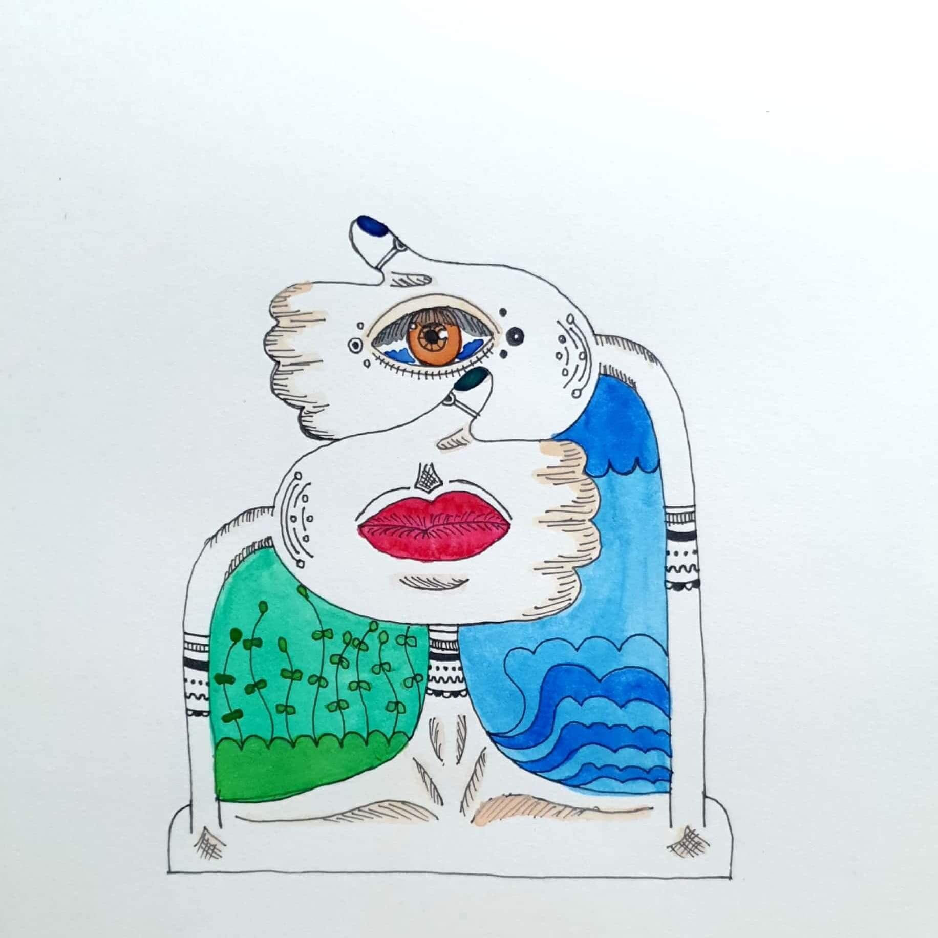  Two Nature 두 자연 / 일러스트 그림 드로잉 / 추상화 그리기