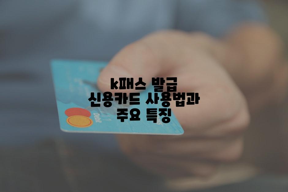 k패스 발급 신용카드 사용법과 주요 특징