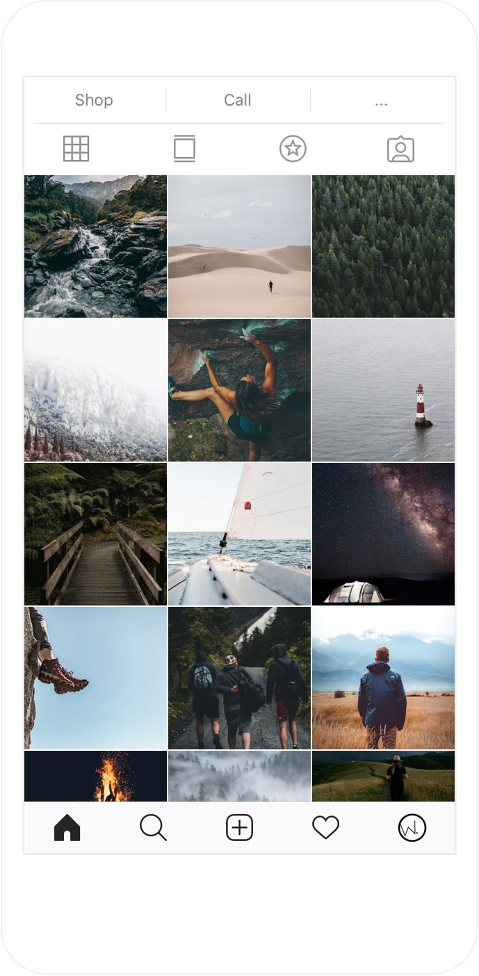 instagram checkerboard layout