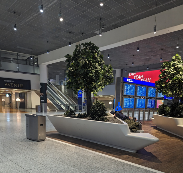 frankfurt lunge bench in terminal 1