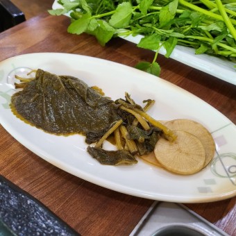 미나리 삼겹살 미나리 해물전