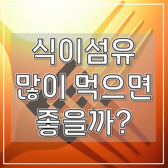  식이섬유 많이 먹으면 좋을까?