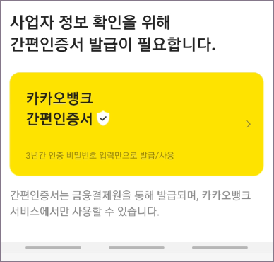 간편인증서 발급 화면