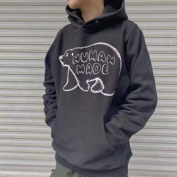  [KAWS x HUMAN MADE] 카우스 X 휴먼메이드 베어 로고 스웨트 셔츠 후드 티셔츠 (2 COLOR)