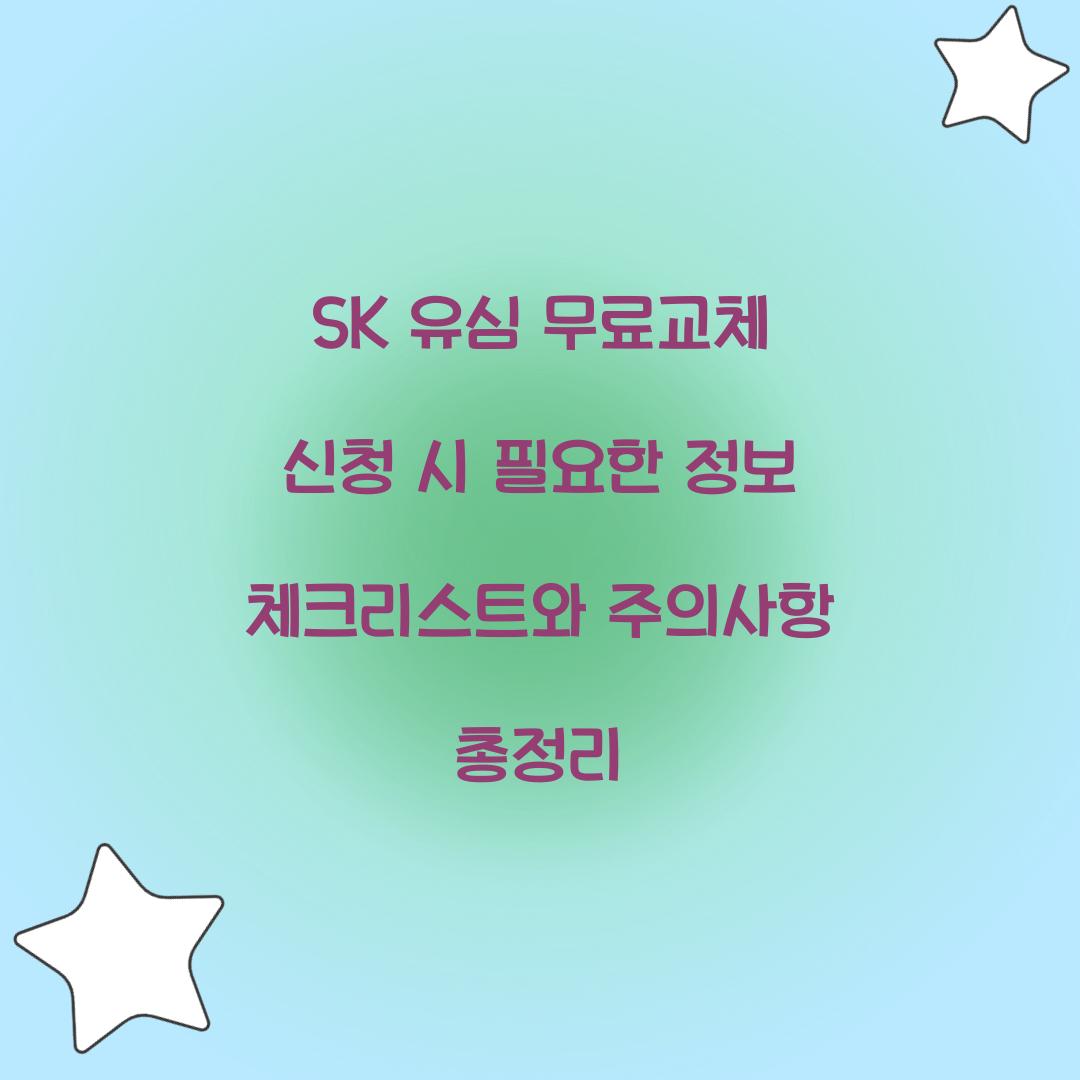 SK 유심 무료교체 신청 시 필요한 정보 체크리스트