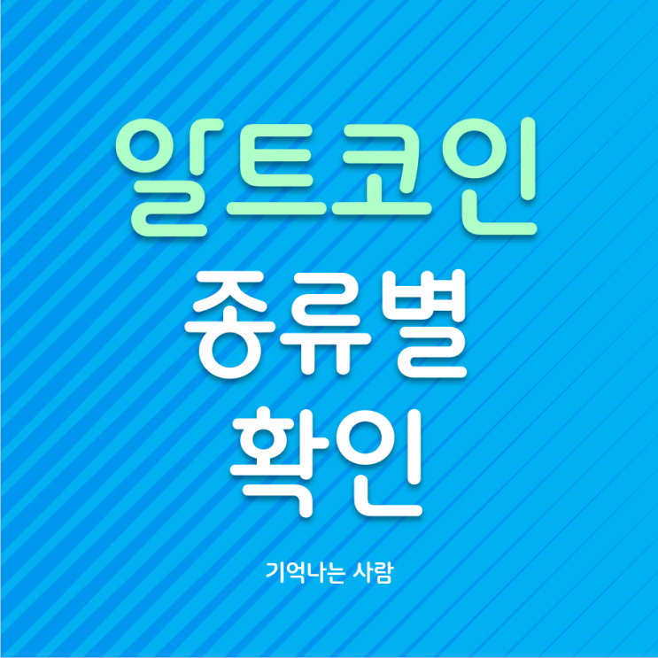 알트코인 종류별 확인