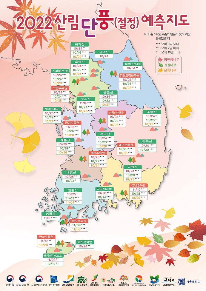 2022-단풍-절정-시기-예측-지도-산림청