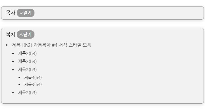 TOC 자동목차 서식(HTML)