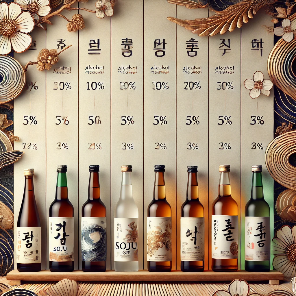 소주 종류별 알코올 도수 비교