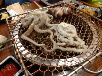 마늘 산낙지 숯불구이