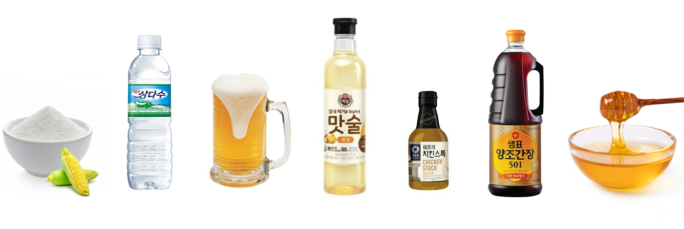 전분가루 2큰술, 물 50ml, 맥주 100ml, 맛술 2큰술
치킨스톡 1작은술, 소유간장 2큰술, 꿀 1큰술