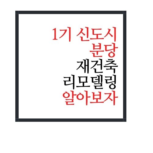 1기 신도시 분당 재건축/리모델링에 대해서 알아보자.ssul