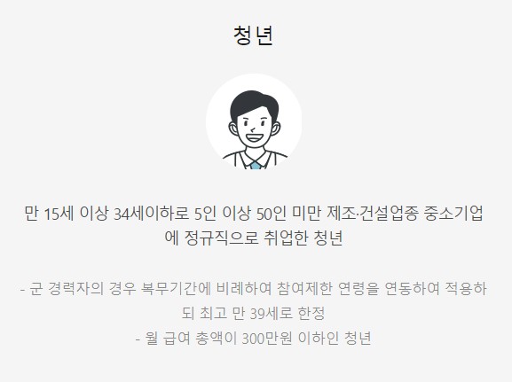 청년내일채움공제 지원대상(청년)