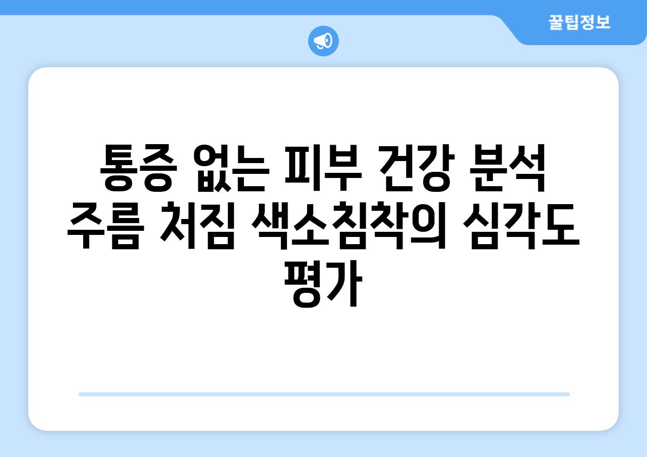 통증 없는 피부 건강 분석 주름 처짐 색소침착의 심각도 평가