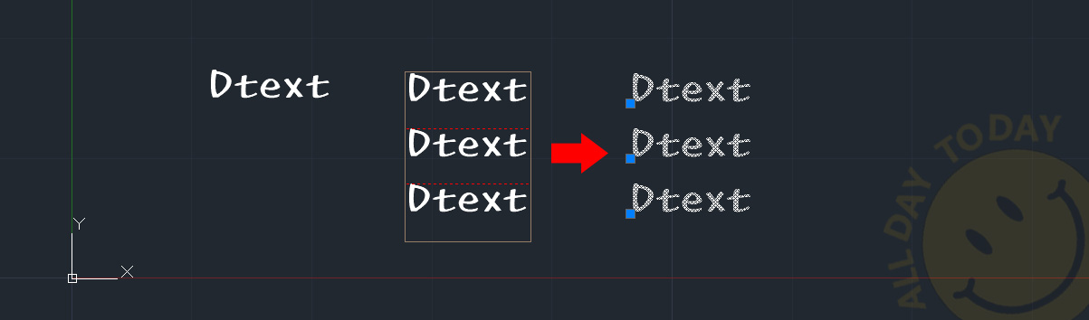 캐드 DText 단일 행 문자